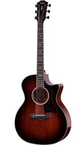Full frontal of Taylor 324ce Next Generation Tropical Mahogany Top Shaded Edgeburst.