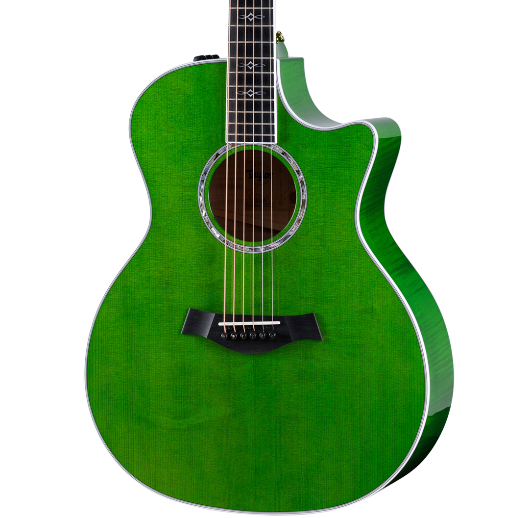 Front of Taylor 614ce Special Edition Trans Green.