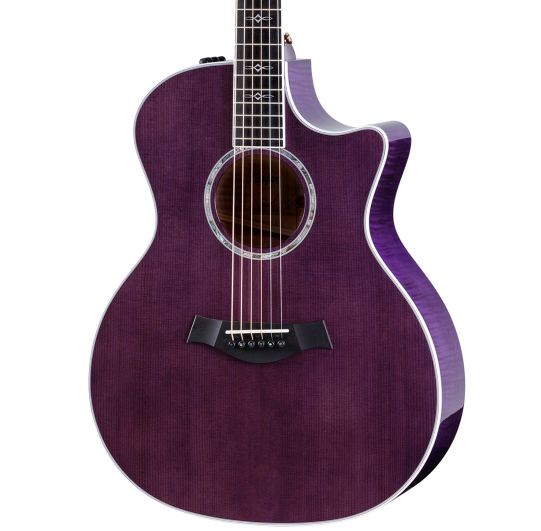 Front of Taylor 614ce Special Edition Trans Purple.