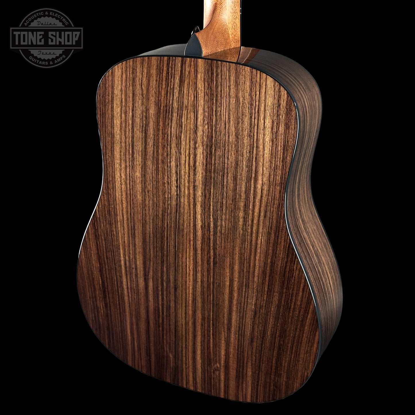 Back right angle of Taylor Custom TSG Anniversary Dread Adirondack / Indian Rosewood 1207185001 body.