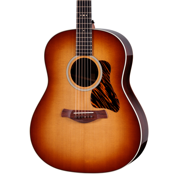 Front of Taylor Gold Label 714e Sunburst Firestripe Pickguard.