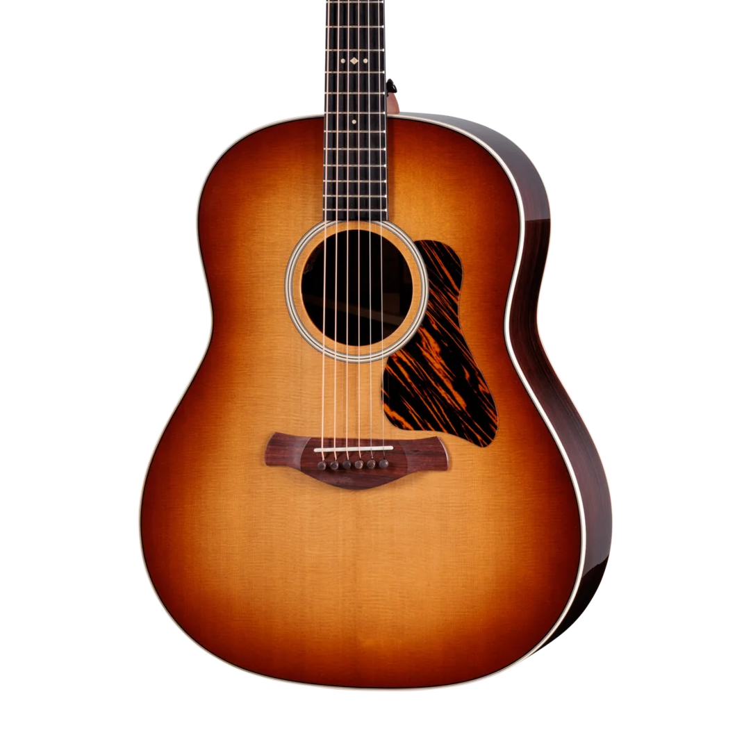 Front of Taylor Gold Label 717e Sunburst Firestripe Pickguard.