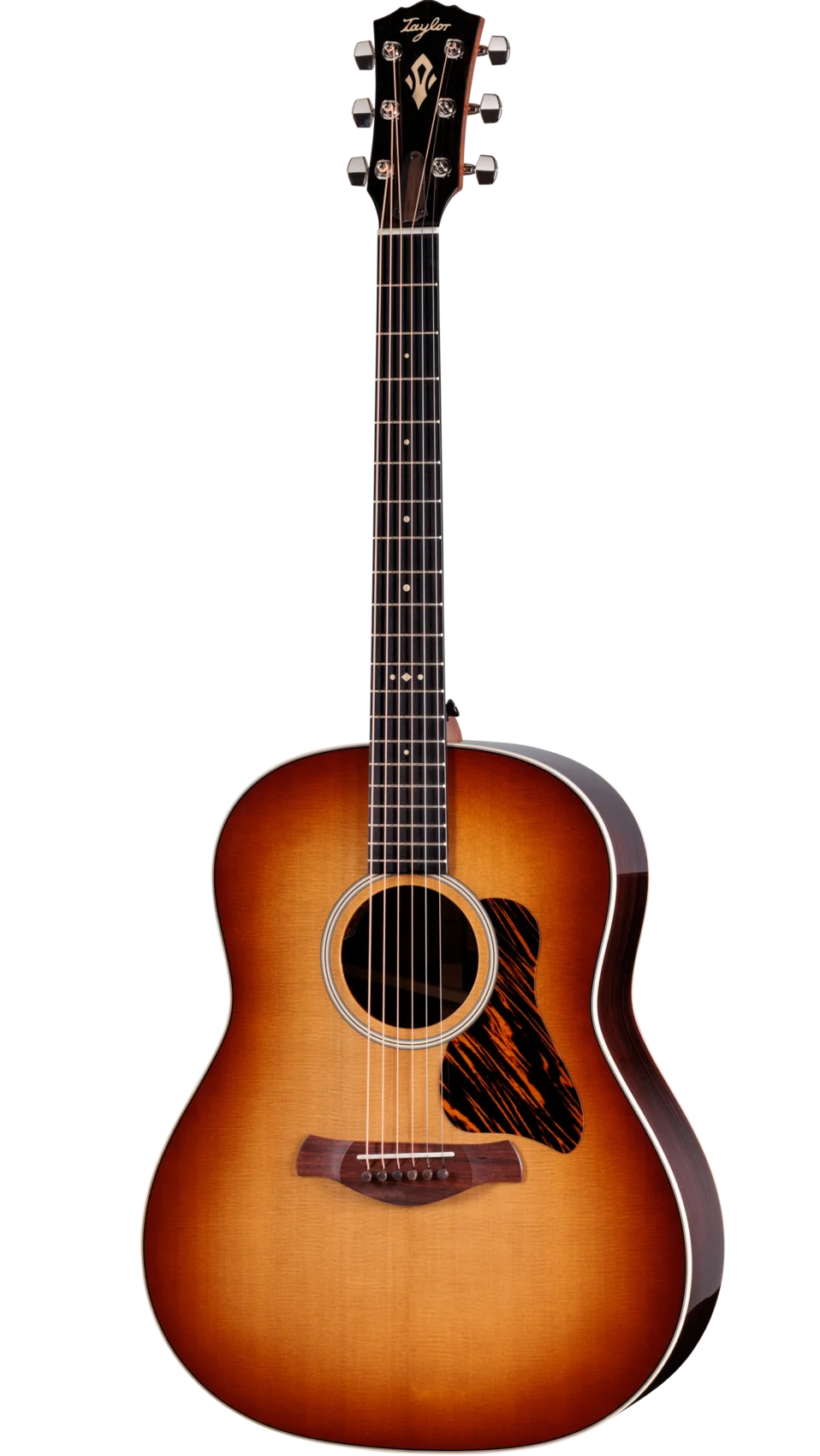 Full frontal of Taylor Gold Label 717e Sunburst Firestripe Pickguard.