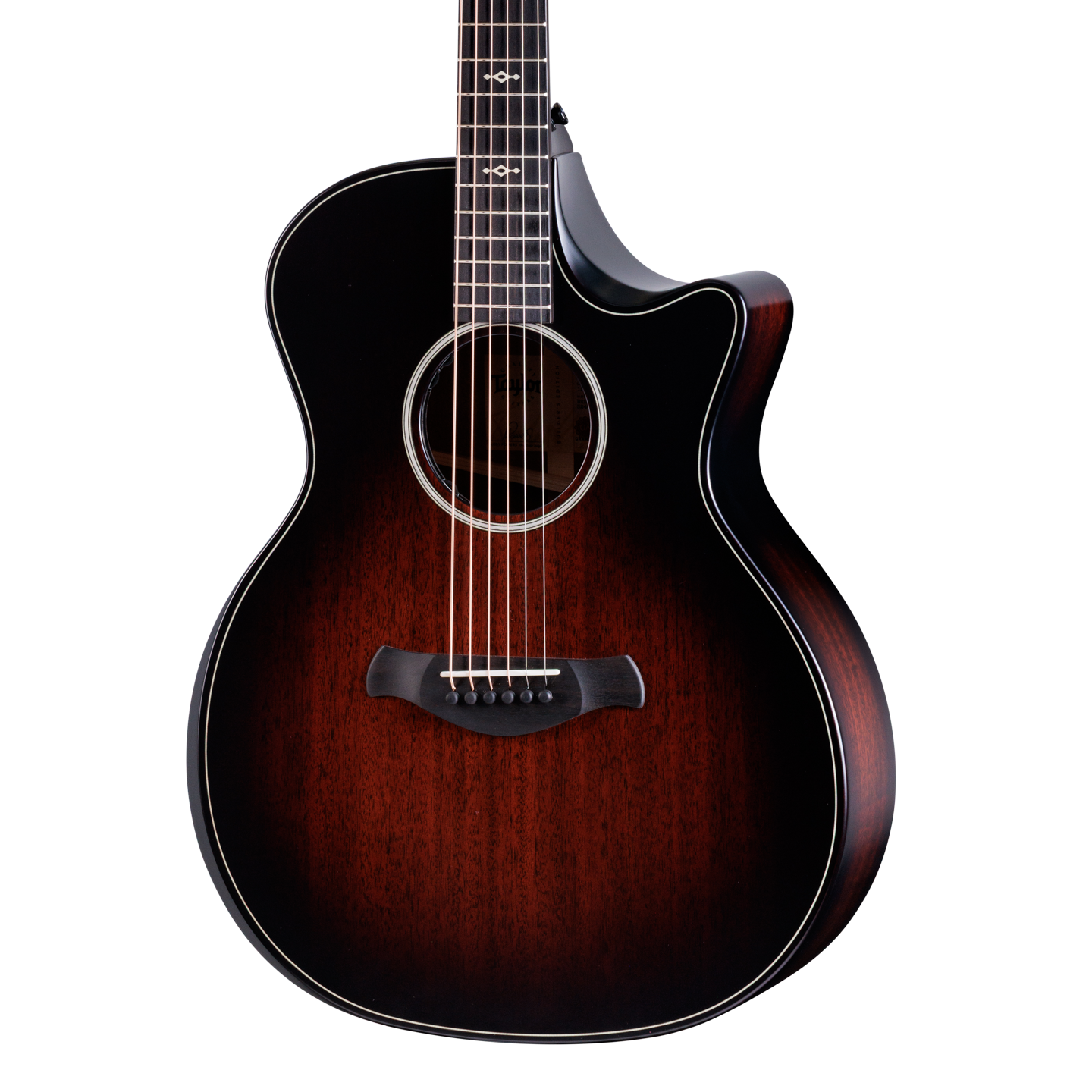 Front of Taylor Next Generation Builder's Edition 324ce Tobacco Kona Burst.