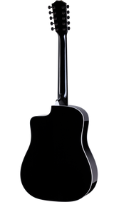 Back of Taylor Somos 250ce Plus BLK Bajo Quinto 10-string, Black.