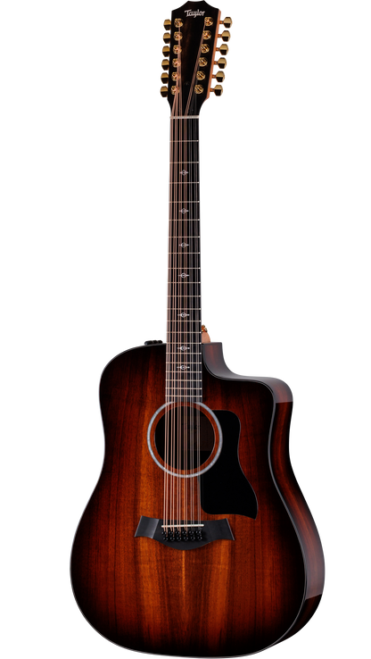 Full frontal of Taylor Somos 260ce-K DLX Doce Doble 12-string, Koa.
