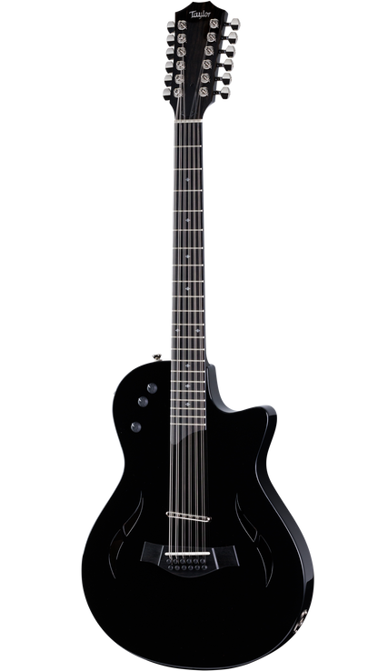 Full frontal of Taylor T5z-12 Classic DLX Special Edition Black Reverse Stringing.