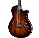 Front of Taylor T5z Custom Koa Shaded Edgeburst Armrest.