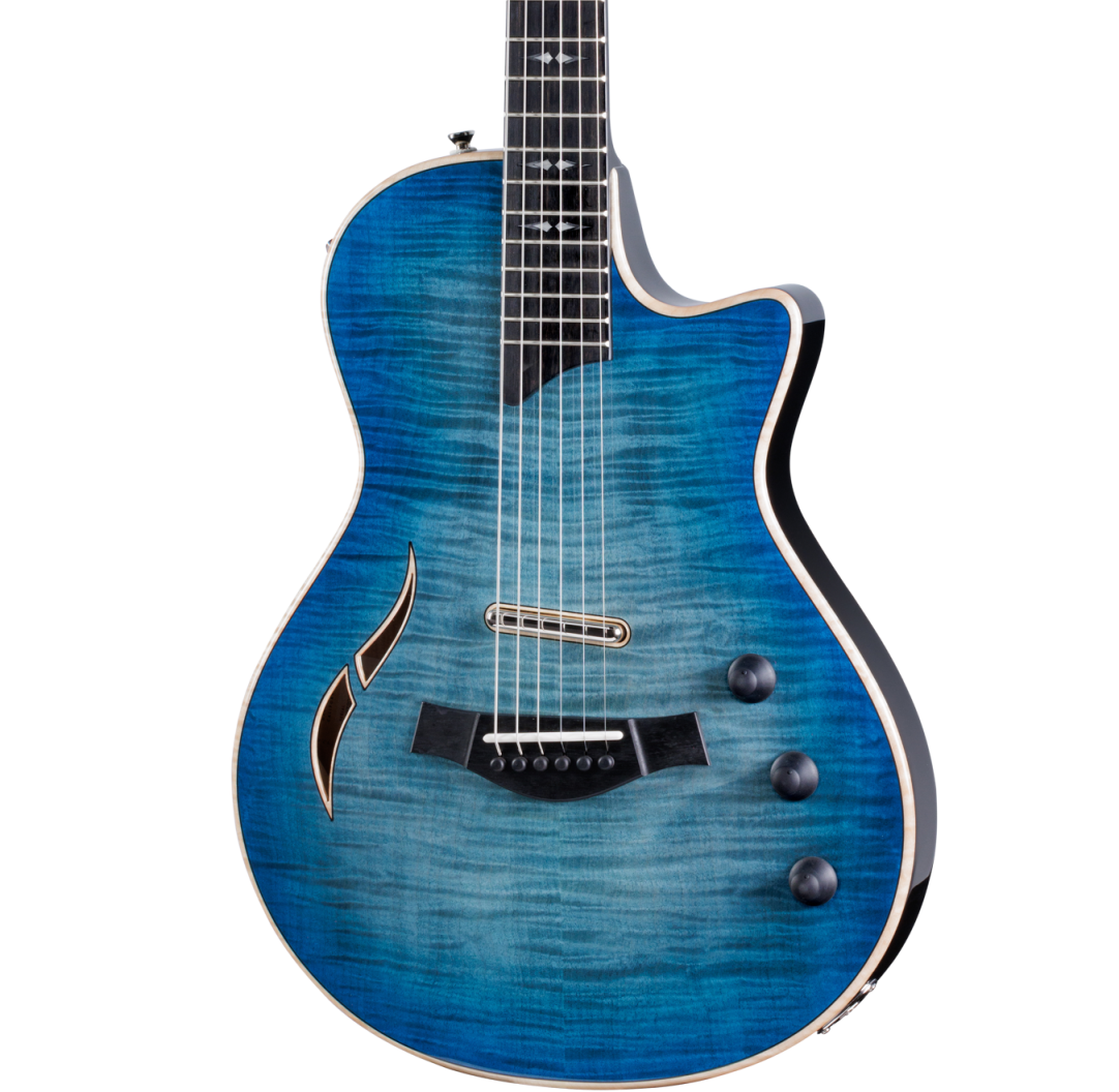 Front of Taylor T5z Pro Harbor Blue Armrest.