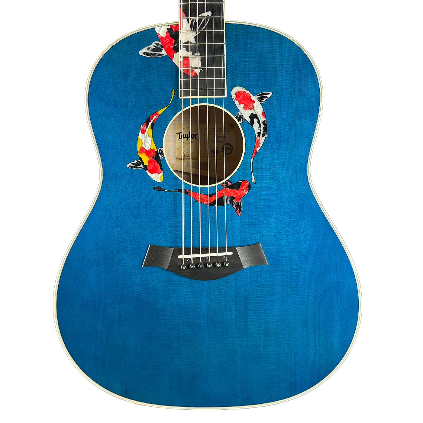 Taylor 2025 Namm Custom #41 Grand Pacific Aquamarine Koi Motif w/case w/matching Circa 74 amp