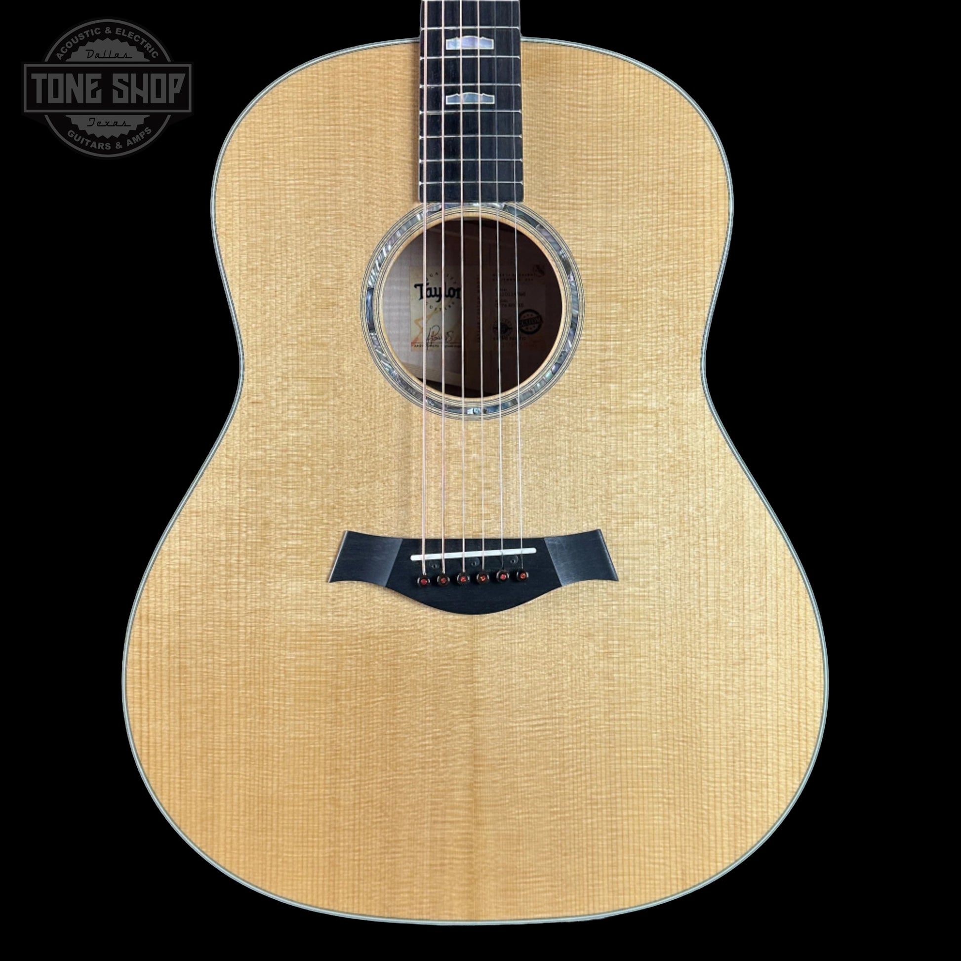 Front of Taylor 2025 Namm Custom #35 Grand Pacific Big Leaf Maple.
