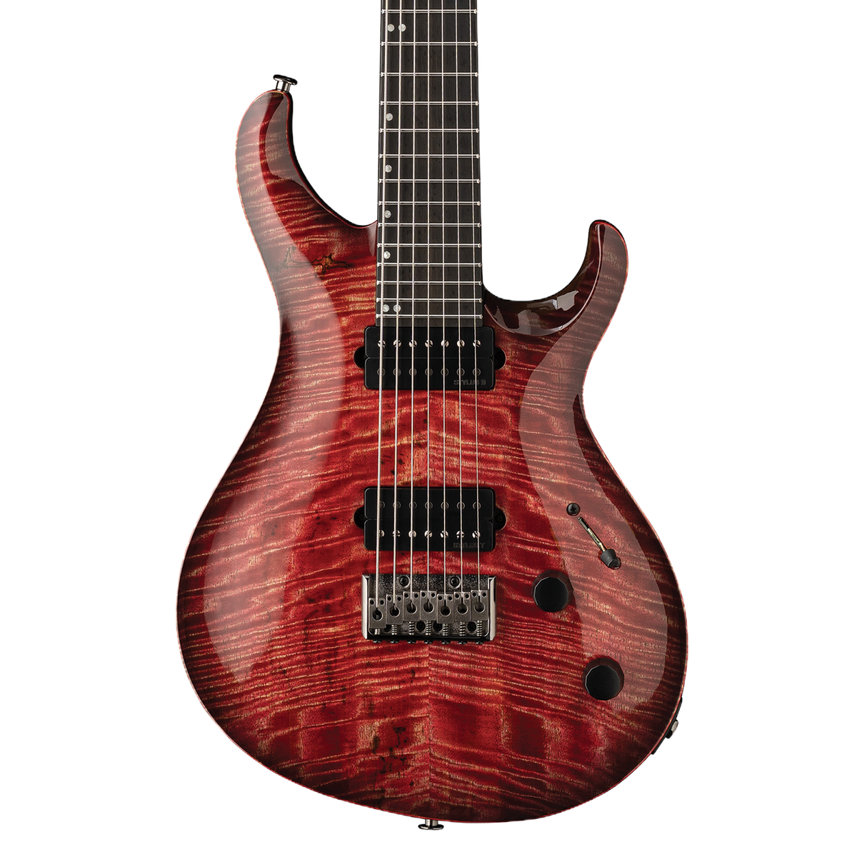 Front of body of PRS Tekton SVN 7 String  Fuchsia Aura