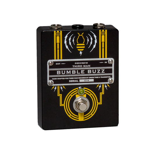 Front angle of Third Man Hardware Union Tube and Transistor Bumble Fuzz Pedal.