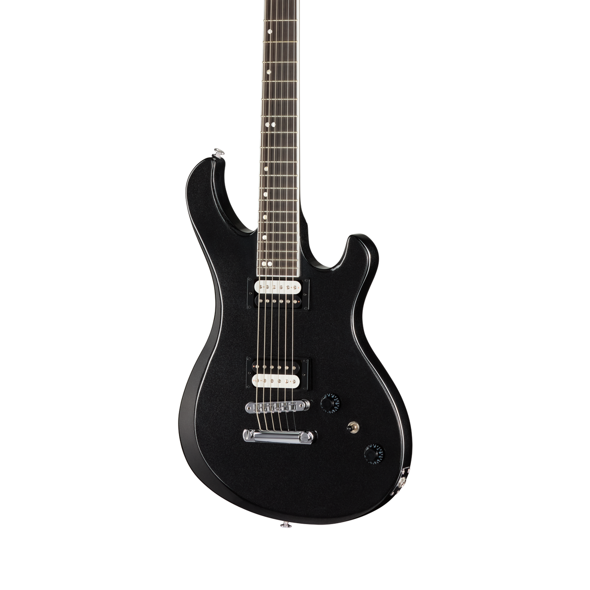Front of Gibson Victory Baritone Graphite Metallic.