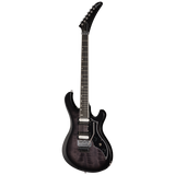 Full frontal of Gibson Victory Floyd Rose Translucent Ebony Burst.