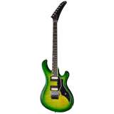 Full frontal of Gibson Victory Floyd Rose Iguana Burst.
