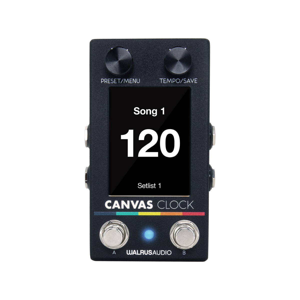 Top down of Walrus Audio Canvas MIDI Clock.