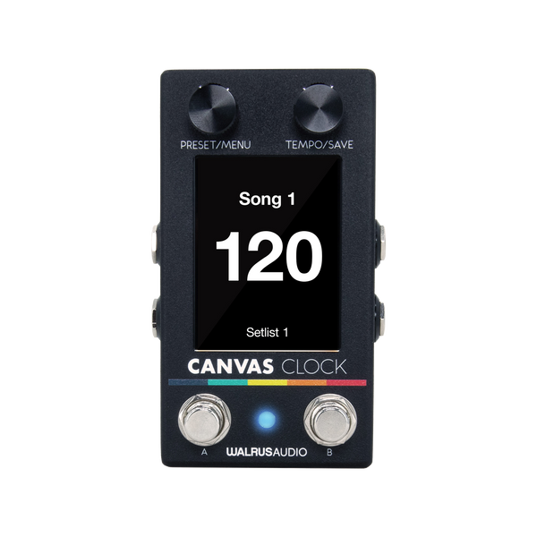 Top down of Walrus Audio Canvas MIDI Clock.