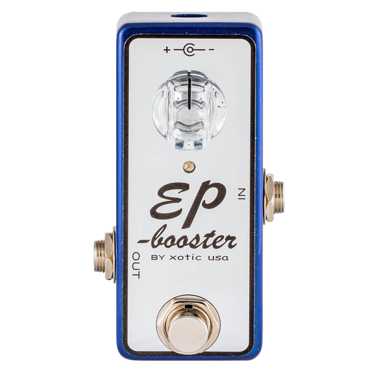 Front of Xotic EP Booster Blue Limited.