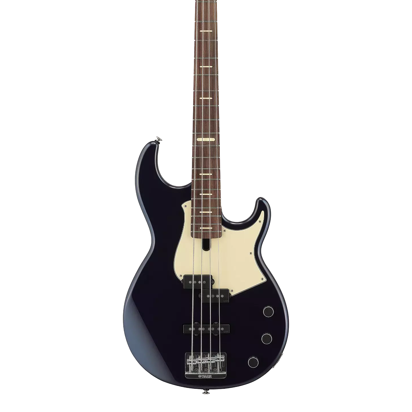 Front of Yamaha BBP34 Midnight Blue MIJ 4-String Bass.