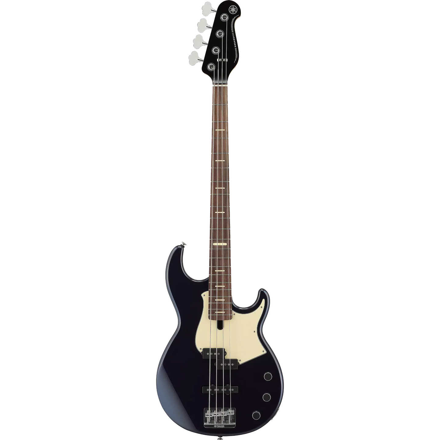 Full frontal of Yamaha BBP34 Midnight Blue MIJ 4-String Bass.