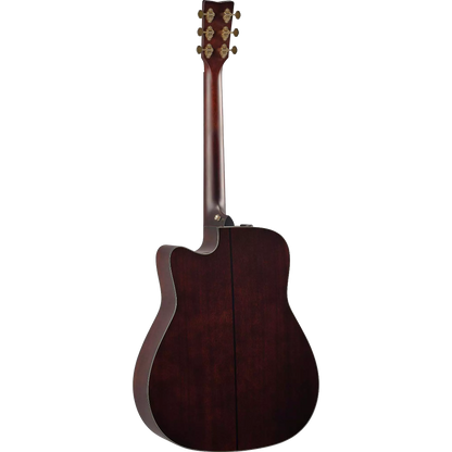 Back of Yamaha TAG3 C Natural TransAcoustic Dreadnought.