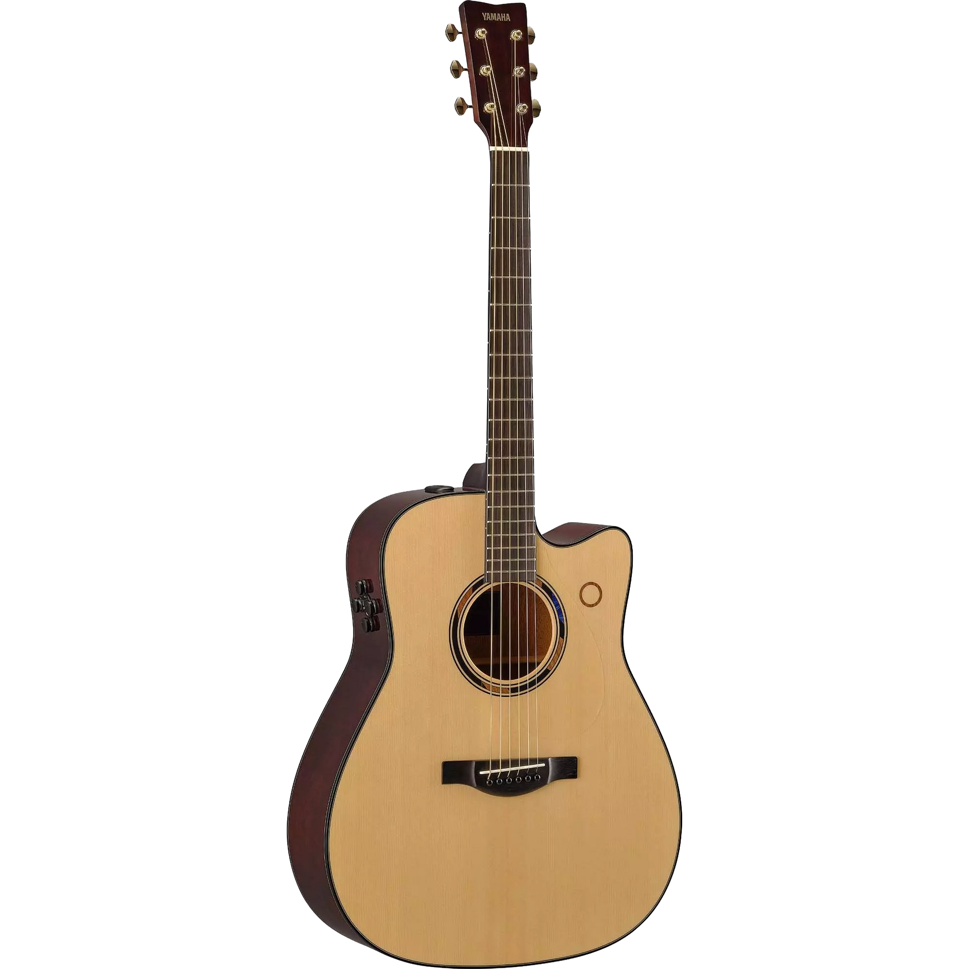 Full frontal of Yamaha TAG3 C Natural TransAcoustic Dreadnought.