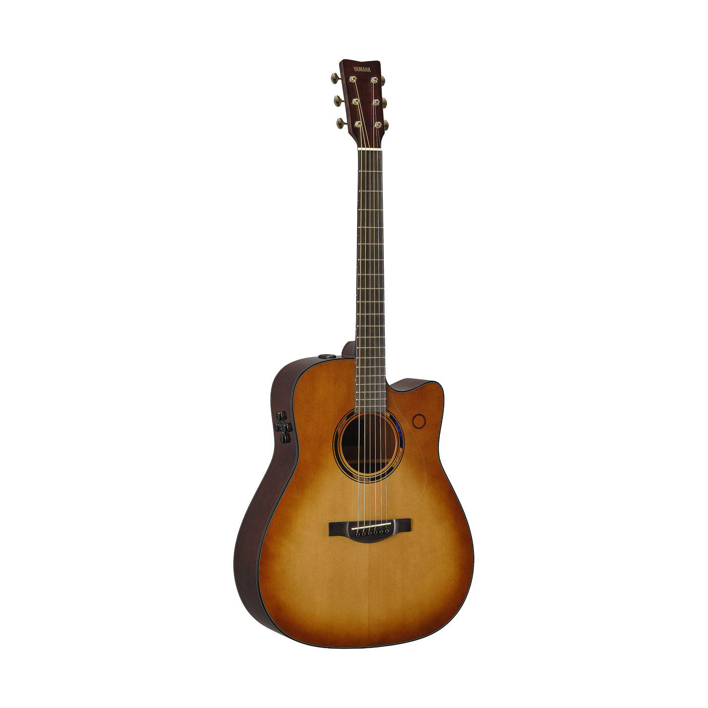 Full frontal of Yamaha TAG3 C Sand Burst TransAcoustic Dreadnought.