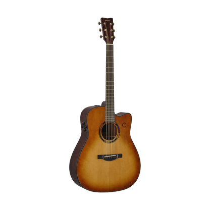 Full frontal of Yamaha TAG3 C Sand Burst TransAcoustic Dreadnought.