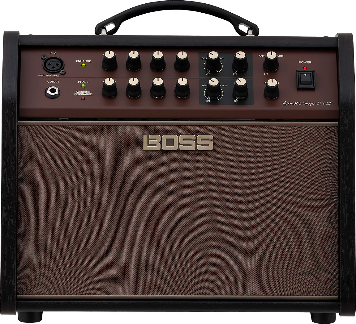 Front of Boss Acoustic Singer Live LT-60 Amp.