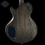 Back of Collings CL City Limits DLX Quilt Top Acid Wash Charcoal Burst.