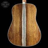 Back of Martin Custom Shop Dread 28 Style 1933 Ambertone Adirondack / Guatemalan Rosewood.