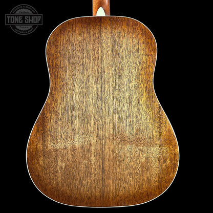 Back of Martin Custom Shop Slope Shoulder Dread VTS Spruce/Mahogany Toasted Burst.
