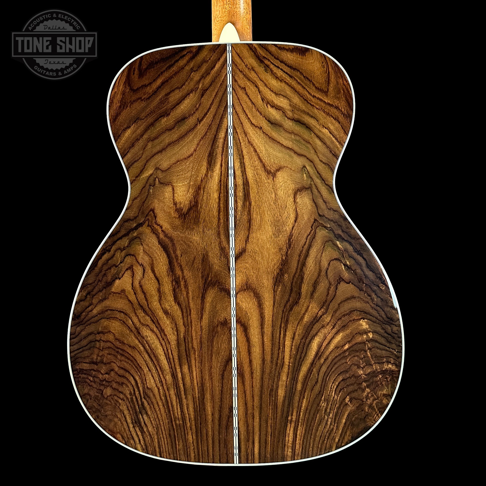 Back of Martin Custom Shop 0000 Wild Grain East Indian Rosewood.