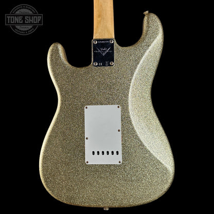 Guitar body with glittery finish on a black background