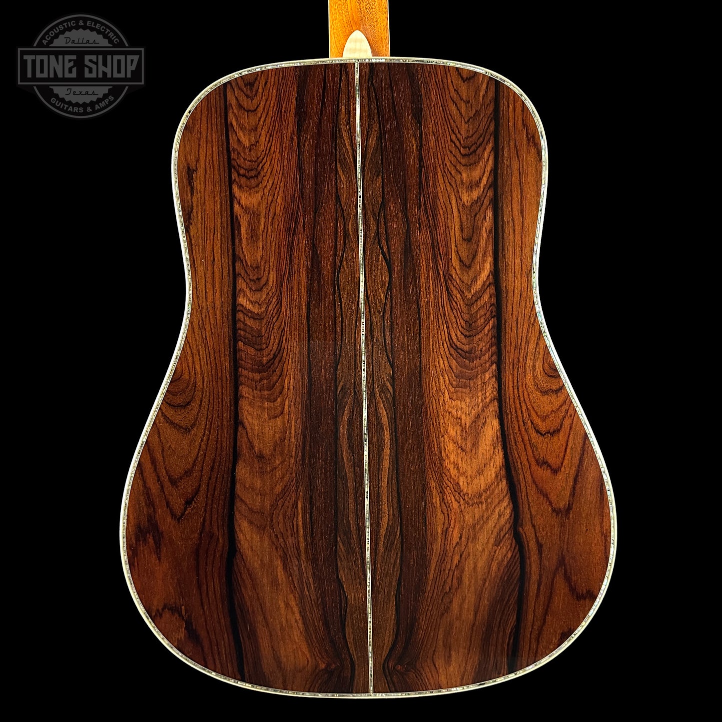 Back of Martin Custom Shop 45 Style Dread Torch Adirondack VTS/Cocobolo.