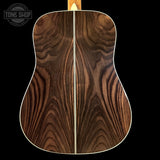 Back of Martin Custom Shop Dread 28 Style 1935 Sunburst Adirondack / Wild Grain East Indian Rosewood.