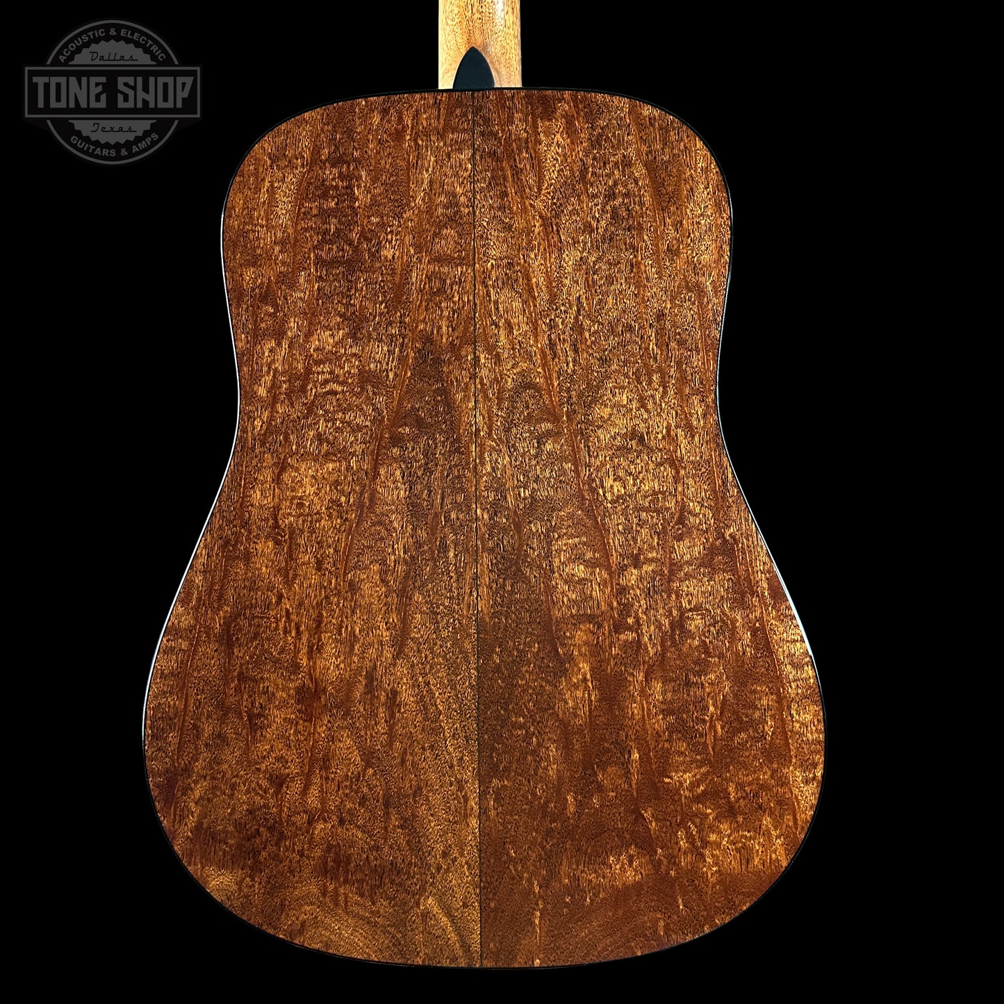 Back of Martin Custom Shop Dread 14-Fret Jaguar Claw Mahogany Black Top.