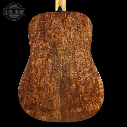 Back of Martin Custom Shop Dread 14-Fret Jaguar Claw Mahogany Black Top.