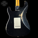 Back of Fender Custom Shop 1957 Stratocaster Relic Black AAA Maple Neck.