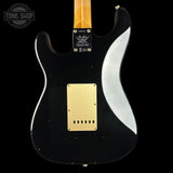 Back of Fender Custom Shop Limited Edition Roasted '54 Strat Journeyman Relic Aged Black.