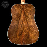 Back of Martin Custom Shop Dread 28 Style Adirondack / Wild Grain East Indian Rosewood.