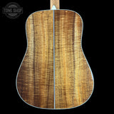 Back of Martin Custom Shop Dread 41 Style Adirondack / Exceptional Broad Figure Koa.