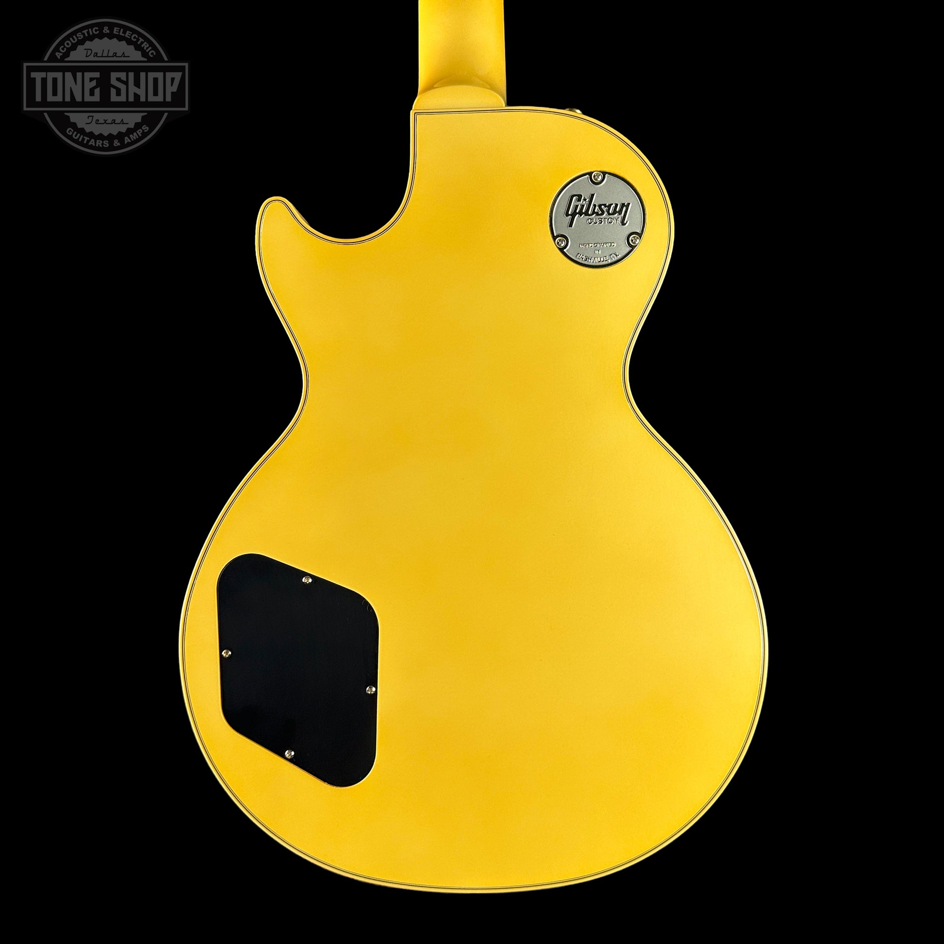Back of Gibson Custom Les Paul Custom Chambered Heavy Antique White VOS.