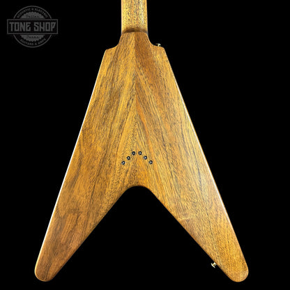 Back of Gibson Custom Shop 1958 Mahogany Flying V Reissue Antique Natural.