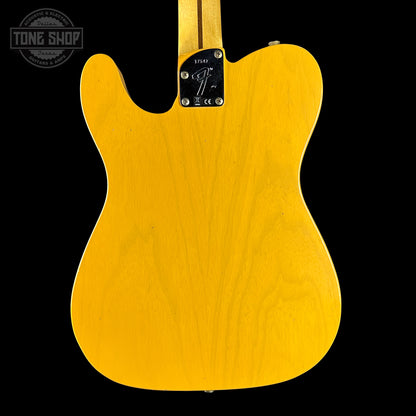 Back of Fender Custom Shop Postmodern Tele MN Journeyman Relic Aged Butterscotch Blonde.