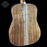 Back angle of Martin Custom Shop HD-28 Adirondack / Exceptional Broad Figure Koa.