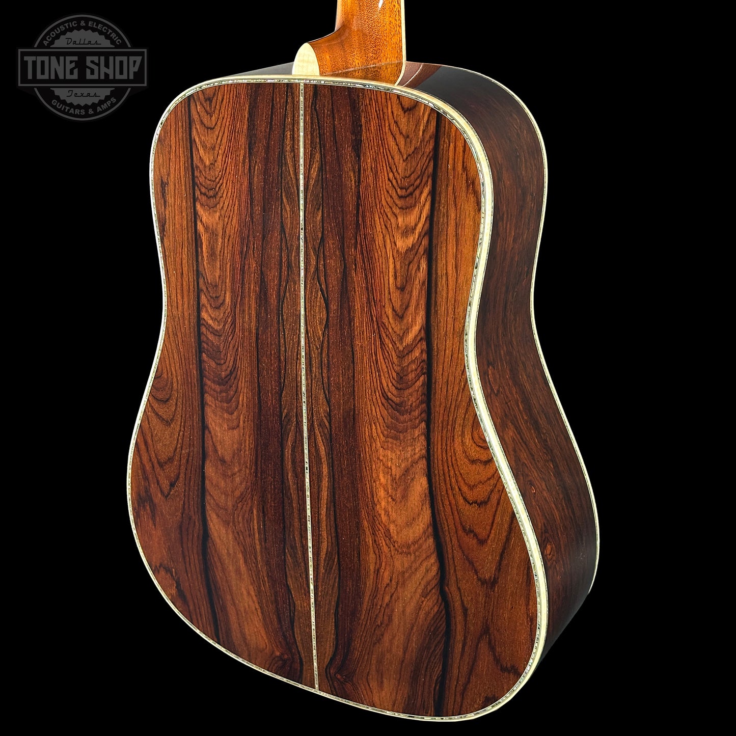 Back angle of Martin Custom Shop 45 Style Dread Torch Adirondack VTS/Cocobolo.