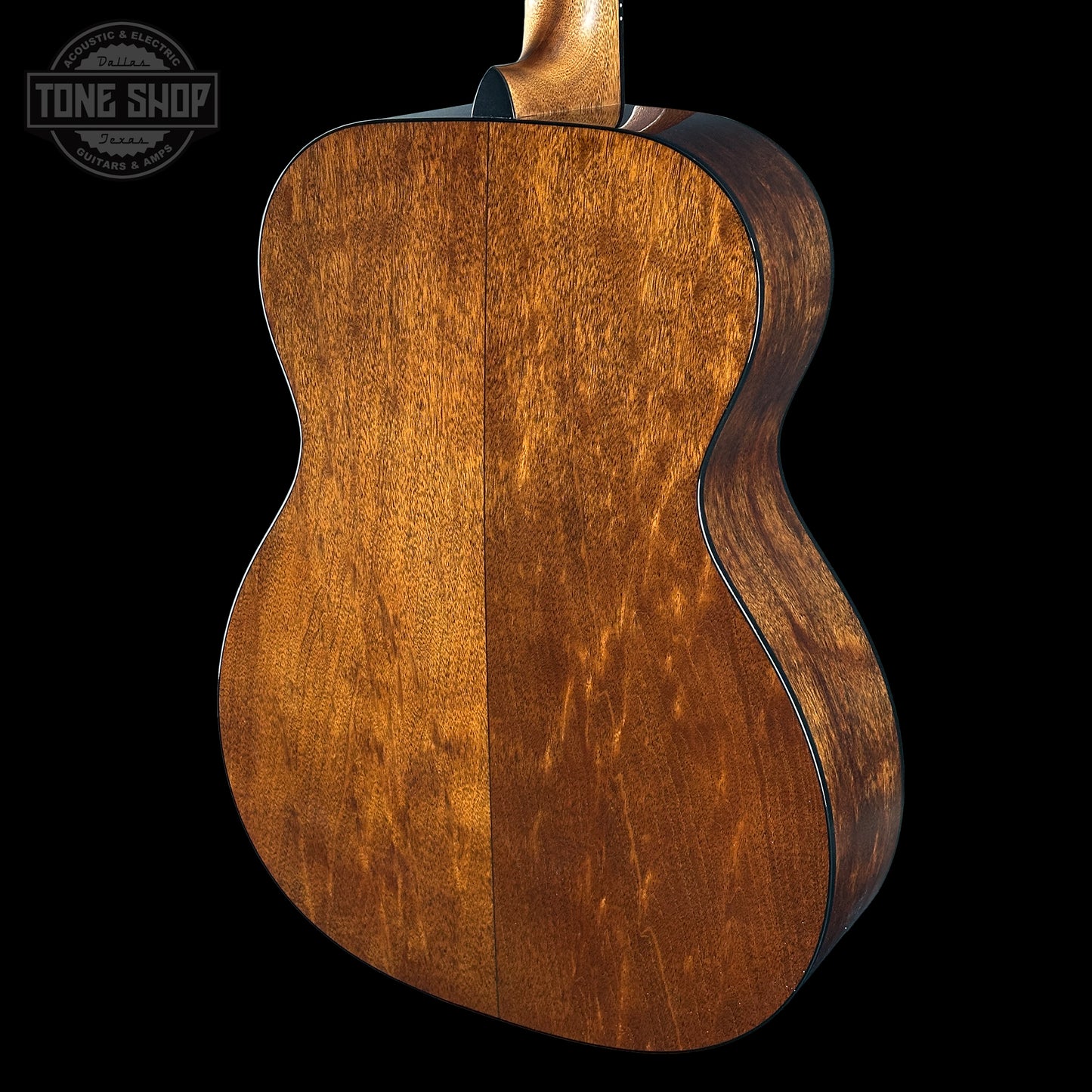 Back angle of Martin Custom Shop 000 14-Fret Jaguar Claw Mahogany Sunburst.