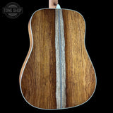Back angle of Martin Custom Shop Dread 28 Style 1933 Ambertone Adirondack / Guatemalan Rosewood.
